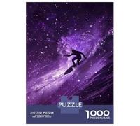 Rompecabezas para Adolescentes De 1000 Piezas Purple Galaxy Surfing Poster Rompecabezas para Adultos Juego De Ingenio Patrón De Ensamblaje Cumpleaños Y Navidad 38x26cm/1000pcs