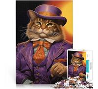 Rompecabezas para Adolescentes de 1000 Piezas Purple Pimp Kitty Desafío difícil para aliviar el estrés Regalo para cumpleaños 38x26cm