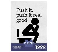 Rompecabezas para Adolescentes De 1000 Piezas Push It Real Good Toilet Humor Rompecabezas para Adultos Juego De Ingenio Regalos para Mujeres Desafiante De Completar 52x38cm/1000pcs