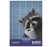 Rompecabezas para Adolescentes De 1000 Piezas Raccoon Holding Toilet Paper Are You Pooping Rompecabezas para Adultos Juegos Relajantes Mejora La Memoria Desafiante De Completar 70x50cm/1000pcs
