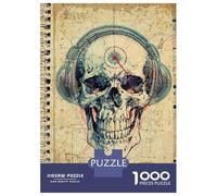 Rompecabezas para Adolescentes De 1000 Piezas RAD Music Skull Sketchbook Rompecabezas para Adolescentes Juego Práctico Desafío Difícil Desafiante De Completar 52x38cm/1000pcs