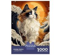 Rompecabezas para Adolescentes De 1000 Piezas Ragdoll Cat in The Waves Rompecabezas para Adultos Juguetes Antiestrés Regalo De Cumpleaños para Cumpleaños, Navidad 52x38cm/1000pcs