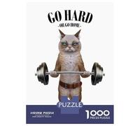 Rompecabezas para Adolescentes De 1000 Piezas Ragdoll Cat Weightlifting Rompecabezas para Adultos Juego De Ingenio Patrón De Ensamblaje Cumpleaños Y Navidad 38x26cm/1000pcs