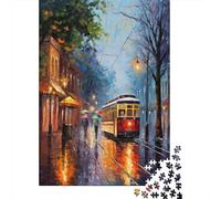 Rompecabezas para Adolescentes De 1000 Piezas Rainy City Street Scene-1 Rompecabezas Juego De Ingenio Análisis Y Lógica Actividades Divertidas En Casa 52x38cm/1000pcs