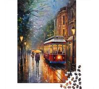 Rompecabezas para Adolescentes De 1000 Piezas Rainy City Street Scene-2 Rompecabezas para Adultos Juguete Decoración De Pared Carrera De Velocidad Manual Desafío Educativo 52x38cm/1000pcs