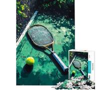 Rompecabezas para Adolescentes de 1000 Piezas Raqueta y Pelota de Tenis en cancha Rompecabezas para Adultos Juego práctico para Pasar el Tiempo en casa Regalo