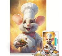 Rompecabezas para adolescentes de 1000 piezas: Ratón chef cocinando, decoración de pared de juguete, para pasar el tiempo en casa durante las vacaciones, regalo de cumpleaños, regalos de viaje 38x52cm