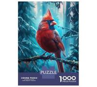 Rompecabezas para Adolescentes De 1000 Piezas Red Cardinal Bird Rompecabezas para Adultos Juegos Familiares Análisis Y Lógica Cumpleaños Y Navidad 52x38cm/1000pcs