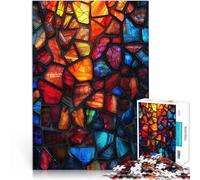 Rompecabezas para Adolescentes de 1000 Piezas Red de vidrieras Juegos educativos Decoración del hogar Regalos de Amigo Secreto 52x38cm