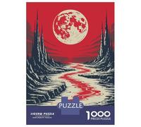 Rompecabezas para Adolescentes De 1000 Piezas Red Moon Fantasy Landscape Rompecabezas para Adultos Juguetes Antiestrés Arte De Pared Regalos De Cumpleaños Y Únicos 70x50cm/1000pcs