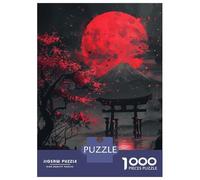 Rompecabezas para Adolescentes De 1000 Piezas Red Moon Torii Gate Fuji Rompecabezas para Adolescentes Juegos Relajantes Decoración Cumpleaños 70x50cm/1000pcs
