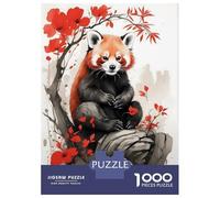 Rompecabezas para Adolescentes De 1000 Piezas Red Panda Japan Ink Art Rompecabezas para Adultos Juegos Familiares Análisis Y Lógica Cumpleaños Y Navidad 70x50cm/1000pcs