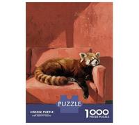 Rompecabezas para Adolescentes De 1000 Piezas Red Panda Napping on Couch Painting Rompecabezas para Adolescentes Juegos Relajantes Alivia El Estrés 70x50cm/1000pcs
