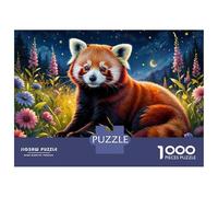 Rompecabezas para Adolescentes De 1000 Piezas Red Panda Night Garden Rompecabezas para Adultos Juegos Relajantes Desafío Difícil Cumpleaños Y Navidad 70x50cm/1000pcs