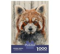 Rompecabezas para Adolescentes De 1000 Piezas Red Panda Watercolor Gaze Rompecabezas Juego De Ingenio Decoración Perfecta Regalos Y Cumpleaños Únicos 52x38cm/1000pcs