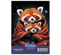 Rompecabezas para Adolescentes De 1000 Piezas Red Pandas Snuggled in Star Blanket Rompecabezas para Adultos Juego De Ingenio Regalos para Mujeres Desafiante De Completar 70x50cm/1000pcs