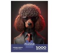 Rompecabezas para Adolescentes De 1000 Piezas Red Poodle Mafia Boss Rompecabezas para Adultos Juguetes Antiestrés Regalo De Cumpleaños para Cumpleaños, Navidad 38x26cm/1000pcs
