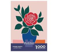 Rompecabezas para Adolescentes De 1000 Piezas Red Rose in Blue Vase Rompecabezas para Adolescentes Juegos Relajantes Regalos para Mujeres Diversión En Casa Actividades, 70x50cm/1000pcs
