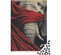 Rompecabezas para Adolescentes De 1000 Piezas Red Scarf Elephant Art Print-3 Rompecabezas para Adolescentes Juegos Relajantes para La Diversión Familiar Juego Desafiante Regalos 70x50cm/1000pcs