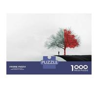 Rompecabezas para Adolescentes De 1000 Piezas Red Tree on Cliff Edge Rompecabezas para Adultos Juegos Relajantes Análisis Y Lógica Difícil Y Desafiante 38x26cm/1000pcs