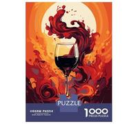 Rompecabezas para Adolescentes De 1000 Piezas Red Wine Glass Rompecabezas para Adultos Juego Práctico Decoración Perfecta Regalos Y Cumpleaños Únicos 52x38cm/1000pcs