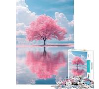 Rompecabezas para Adolescentes de 1000 Piezas Reflejo de Cerezo en el Agua Juguete Educativo Juego Familiar para Toda la Familia Regalos para Hombres y Mujeres Tamaño 38x52cm