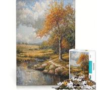 Rompecabezas para Adolescentes de 1000 Piezas Reflejo de otoño, Juguetes antiestrés, Carrera de Velocidad de Manos, para Mejorar el Amor Entre Parejas, 38x52cm