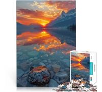 Rompecabezas para Adolescentes de 1000 Piezas Reflejo majestuoso del Atardecer Difícil y desafío Regalo de cumpleaños 75x50cm