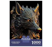 Rompecabezas para Adolescentes De 1000 Piezas Regal Golden Fire Wolf Rompecabezas para Adultos Juegos Familiares Corte De Precisión Regalos Y Cumpleaños Únicos 52x38cm/1000pcs