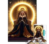 Rompecabezas para Adolescentes de 1000 Piezas Reina en Trono Dorado Juego práctico Juguetes educativos Ideas de Regalos desafío difícil (tamaño 75x50cm)