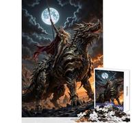Rompecabezas para Adolescentes de 1000 Piezas: Reina guerrera Montando dragón bajo la luz de la Luna Juguete Decorativo de Pared Regalo para Mujeres y Hombres Juegos de relajación y descompresión