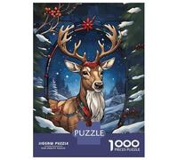 Rompecabezas para Adolescentes De 1000 Piezas Reindeer in Winter Forest Rompecabezas para Adultos Juego De Ingenio para Mejorar La Memoria Actividades Divertidas En Casa 52x38cm/1000pcs
