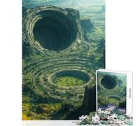 Rompecabezas para Adolescentes de 1000 Piezas Restos de la Ciudad alienígena Juego Educativo de Carreras de Velocidad Juguetes para armar con póster y Hoja de Preguntas a Juego (38x26cm)