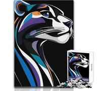 Rompecabezas para Adolescentes de 1000 Piezas, Retrato Abstracto de Pantera, Juguetes educativos, desafío difícil, Regalos de Amigo Secreto, tamaño 38x52cm