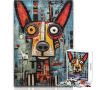 Rompecabezas para Adolescentes de 1000 Piezas, Retrato Abstracto de Perro, Juguetes educativos, desafío difícil, Regalo de Amigo Secreto, tamaño 38x52cm