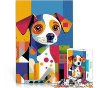 Rompecabezas para Adolescentes de 1000 Piezas Retrato Abstracto Original de Cachorro Alivio del estrés Decoración 38x26cm