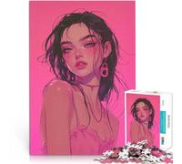 Rompecabezas para Adolescentes de 1000 Piezas Retrato de Chica de Anime Juego de ingenio Cada Pieza es única: un desafiante y Divertido Juego Familiar 38x26cm