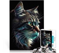 Rompecabezas para Adolescentes de 1000 Piezas Retrato de Gato cósmico Juego de ingenio Actividades Divertidas en casa, Regalos de cumpleaños, Regalos de Viaje, 38x26cm