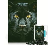 Rompecabezas para Adolescentes de 1000 Piezas Retrato de Pantera Negra con Ojos Dorados,diseño de Bordes precisos,Juego de concentración,Regalo Ideal para Momentos de Relax,Escena navideña 50x75cm