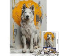 Rompecabezas para Adolescentes de 1000 Piezas Retrato de un Husky Real Juguete Educativo Regalo de Amigo Secreto Juego práctico Que fomenta el Amor Entre Parejas tamaño 50x75cm