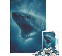 Rompecabezas para Adolescentes de 1000 Piezas Retrato Submarino del Gran tiburón Blanco Juguetes educativos para Aprender Juego Familiar Decoración de Pared Regalos para Mujeres y Hombres (38x26cm)