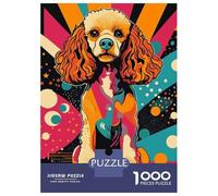 Rompecabezas para Adolescentes De 1000 Piezas Retro Poodle Pop Art Print Colorful Pet Portrait, Funky Dog Wall Décor, Gift for Dog Lovers pood... Rompecabezas para Adultos Juguete Decoración De Pare
