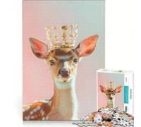 Rompecabezas para Adolescentes de 1000 Piezas, Rey Ciervo, Juego Educativo, decoración, Lista de Deseos con Papá Noel 50x75cm