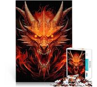 Rompecabezas para Adolescentes de 1000 Piezas Rey Legendario dragón de Fuego Juguetes de Bricolaje para la decoración del hogar 52x38cm