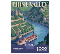 Rompecabezas para Adolescentes De 1000 Piezas Rhine Valley Vintage Travel Rompecabezas para Adultos Juego Práctico Mejora La Memoria Gran Regalo para Jugar 52x38cm/1000pcs