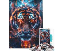 Rompecabezas para Adolescentes de 1000 Piezas Ritual Antiguo del Tigre desafío Educativo para la diversión Familiar Juguetes de Bricolaje Apto para Mayores de 14 años (38x26cm)