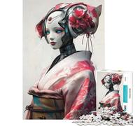 Rompecabezas para Adolescentes de 1000 Piezas Robot Geisha Rompecabezas para Adultos Juegos Familiares Desafío difícil Regalo de cumpleaños (Tamaño 38x52cm)