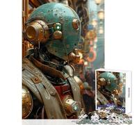 Rompecabezas para Adolescentes de 1000 Piezas Robot Steampunk en la Ciudad Juguetes antiestrés Ideas de Regalo Juego práctico Interesante reducción del estrés tamaño 38x26cm
