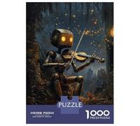Rompecabezas para Adolescentes De 1000 Piezas Robot Violinist Rompecabezas para Adultos Juego De Ingenio Decoración De Pared Difícil Y Desafiante 52x38cm/1000pcs