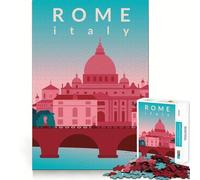 Rompecabezas para Adolescentes de 1000 Piezas,Roma,Ajuste, Juego para ejercitar la Mente,diversión,Tiempo Libre, (38x52cm)